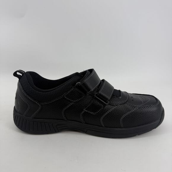 Orthofeet Alamo Shoes Mens Size 10.5 Black Leather Orthopedic Comfort Sneakers
